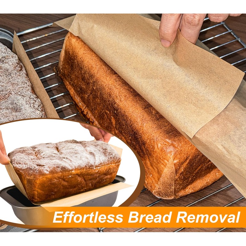 Webake Unbleached Parchment Paper Loaf Pan Liners for Baking Bread