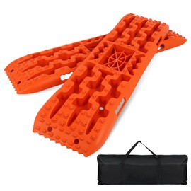 GCCSJ Off-Road Traction Boards with Jack Lift Base: 2 PCS Recovery Tracks for Sand, Mud, Snow, Recovery Boards for RV Truck 4X4 SUV Emergency Tire Traction (41", Orange)