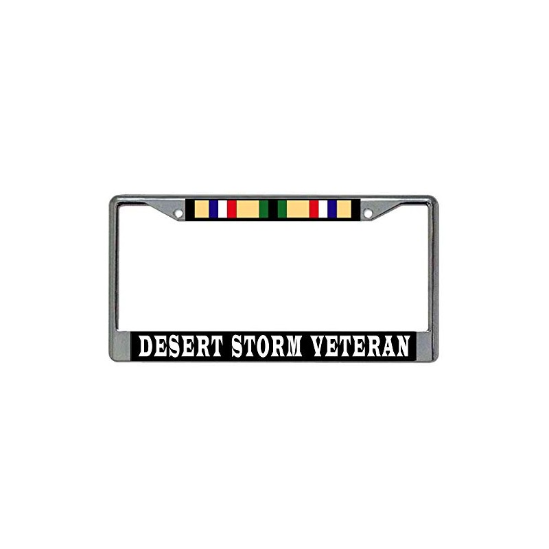 Desert Storm Veteran + Campaign Ribbon Metal License Plate Frame