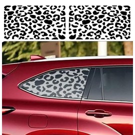 2PCS Universal Rear Window Leopard Cheetah Decals Fit for Most Car SUV Trucks,Matte Black Leopard Cheetah Exterior Vinyl Stickers with Free Installation Tools.