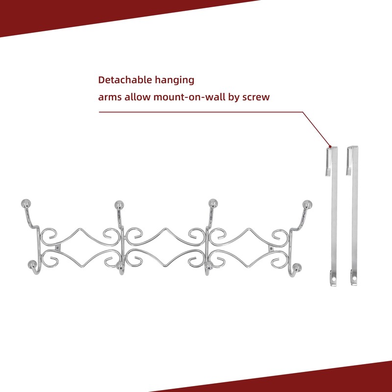 Lekarf Over The Door Coat Hook, 2PC Pack 4 Dual