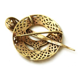 Bronze Filigree Celtic Knot Irish Tara Pin and Brooches Vintage Norse Jewelry Thailand Made (2 in 1 Brooch & Pendant V.2)