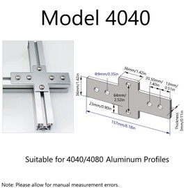 4 Pack Cross Mending Plate, Straight Support Brace Heavy Duty Connecting Brackets for 4040/4080 Aluminum Profiles, 157 x 36mm