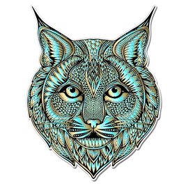 GT Graphics Lynx Colorful Tangle Art Design - Vinyl Sticker Waterproof Decal