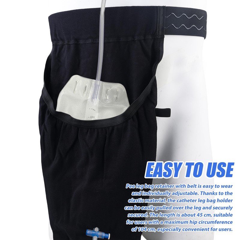 WANDGU Katheter Beinbeutel Halter: Urin-Beinbeutel-Halter Abdeckung mit Gürtel, Beinbeutel für