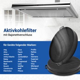 VIOKS Carbon Filter Replacement for 00353121 Bosch Activated Carbon Filter Cooker Hood 210 mm - Neff Bosch Balay Whirlpool Siemens Cooker Hood Carbon Filter