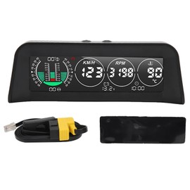Carbon Fiber Style HUD HeadUp Display Slope Meter Overspeed Water Temperature Warning Fatigue Driving Alarm Universal
