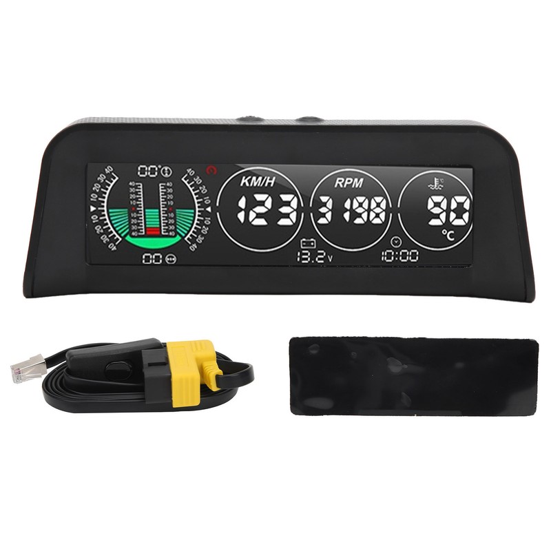 Carbon Fiber Style HUD HeadUp Display Slope Meter Overspeed Water