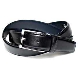 KIETH KE21414-19 Men's Business Belt, Black, Leather, 1.2 inches (30 mm) Wide, Adjustable Size, Made in Japan, Black