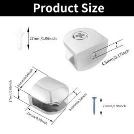 BuxiuGK Glass Clamp Adjustable Glass Holder Zinc Alloy Glass Clamp Clamp Attachment for 6-8 mm Thick Glass Pack of 6