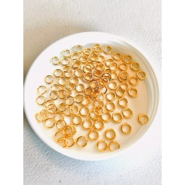 Unbranded 6mm Gold Plated Brass Open Jump Ring 18 Gauge 50 Pieces