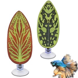 Qivorimith Betta Fish Tank Decor,2 PCS Beta Fish Toys,Betta Fishs Leaf Hammock for Sleeping Resting Hiding Playing Breeding