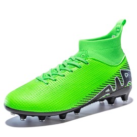 Ganal Hawk Kids Firm Ground Soccer Cleats Boys Girls Athletic Outdoor Football Shoes Soccer Cleats Dollar Green