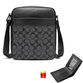 Bolsa de hombro de los hombres crossbody bolsa de la cintura bolsa de cuero bolsa de hombro a prueba de agua Bandolera Hombre Impermeable+cartera,bandolera Mariconera Billeteras