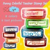 Teacher Stamps for Grading Classroom,Parent Signature Teacher Self-Inking Stamp Set