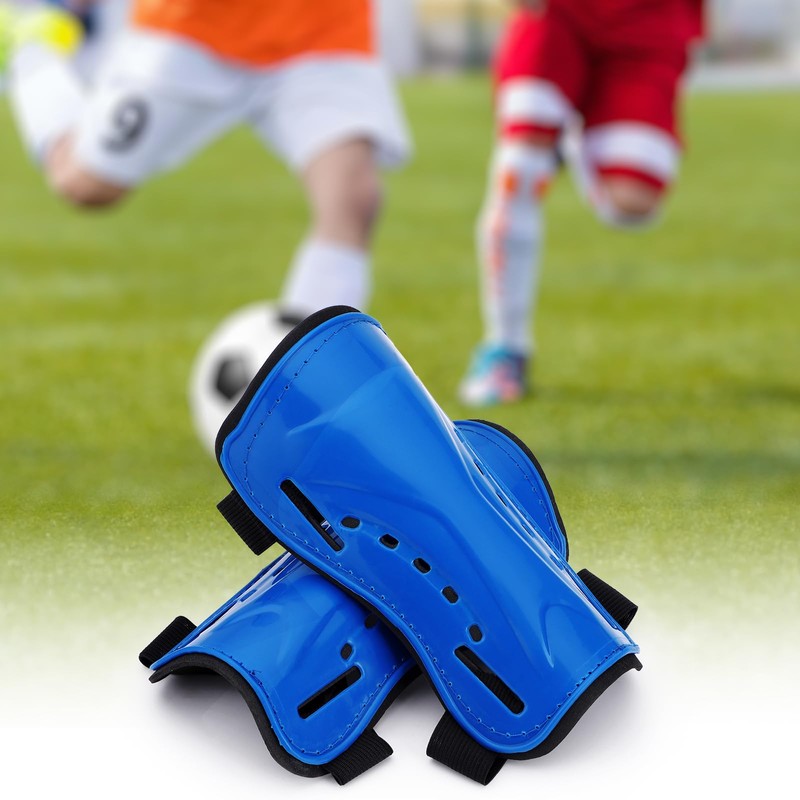 Aquzhou 2 Pairs Kids Football Socks with Kids Shin Pads,