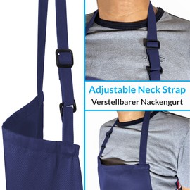 LEFUNDA® Waterproof Apron with 3 Pockets, Adjustable BBQ Apron with Long Straps, Kitchen Apron for Men, Women, Kitchen, Restaurant, Cafe, Baking