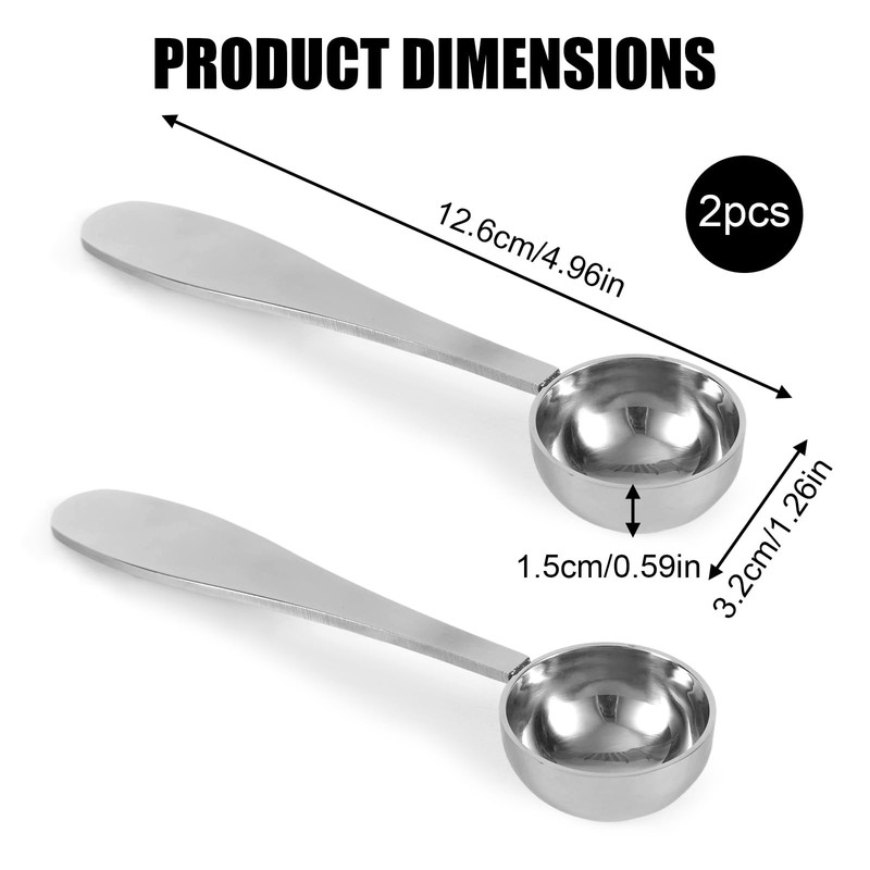 2pcs Matcha Spoons, Stainless Steel 3 Gram Measuring Scoops Matcha