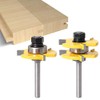 Groove and Tongue Tongue Cutter Set, 2-Piece Router Bit Set,