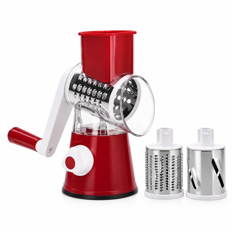 Rotary Vegetable Slicer for Meal Prep – Manual Drum Grater