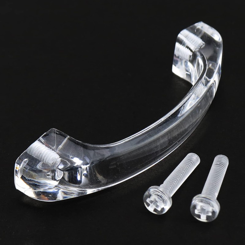LUORNG 2PCS Transparent Acrylic Clear Acrylic Drawer Knobs Pull Handles