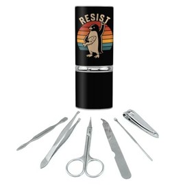 GRAPHICS & MORE Resist Penguin Stainless Steel Manicure Pedicure Grooming Beauty Care Travel Kit