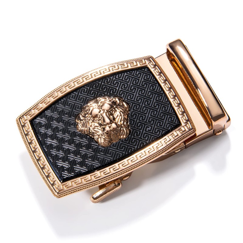 Barry.Wang Black Belt Men Designer Ratchet Buckle Sliding Belt Large