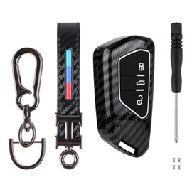 FICOFISE Car Key Case Compatible with VW, Key Cover for VW, 3-Button Car Keys, Key Cover for Skoda, for VW Golf 8 VW ID3 ID4 E-Golf from 12/2019 GTI GTE Clubsport Seat Leon MK 4