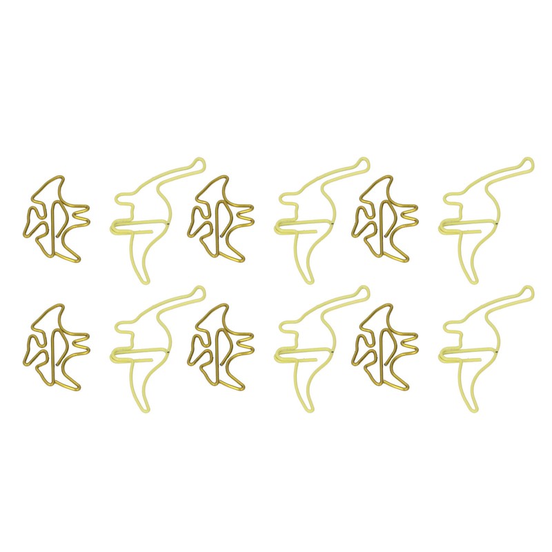 100pcs Shaped Paper Clips Pterosauria Yellow Dinosaur Shape Metal Portable
