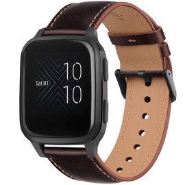 Wanme Leather Strap Compatible with Garmin Vivoactive 3/Garmin Venu Sq 2/Venu Sq/Venu 2 Plus/Venu Sq Music/Venu Sq 2 Music Men Women Replacement Strap with