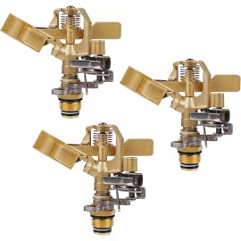 Twinkle Star 3PK Adjustable 1/2 Inch Brass Grass Lawn Irrigation Sprinkler Heads with Nozzles
