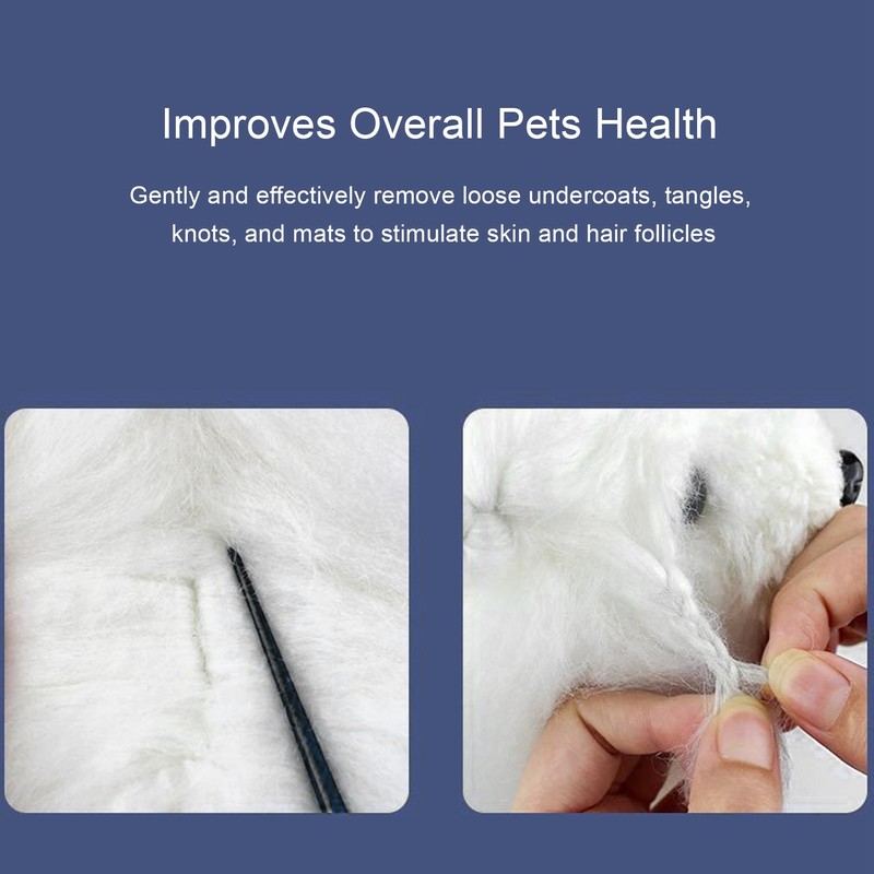 Pet Comb Ergonomic Dog Grooming Comb Removes Tangles and Knots
