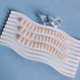 48 PCS Nude Press on Nails Extra Short Square,Semi-transparent Fake Nails Small Stick on Nails for Women Feature Gel Finish,Short False Nails Press on,Natural Clear Petite Glue on Nails Set