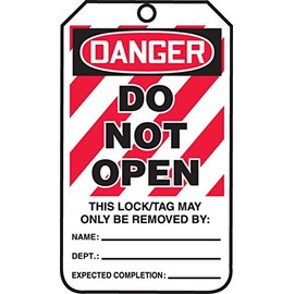 Accuform Lockout Tags, Pack of 25, Danger Equipment Lock Out A Life is on The Line, US Made OSHA Compliant Tags, Tear & Water Resistant PF-Cardstock, 5.75"x 3.25", MLT414CTP