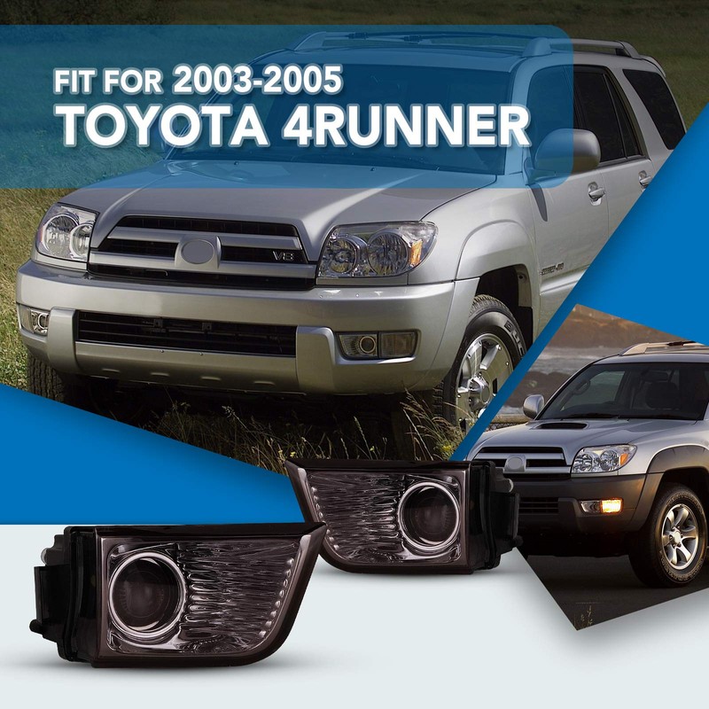 AUTOWIKI Fog Lights Fit for 2003-2005 Toyota 4Runner With Smoke