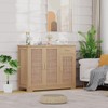 Irontar Kitchen Storage Cabinet, Sideboard Buffet Cabinet with Rattan Decorated