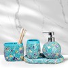 Handmade Blue Mosaic Glass Bathroom Accessory Sets 4PCS Bathroom Accessories