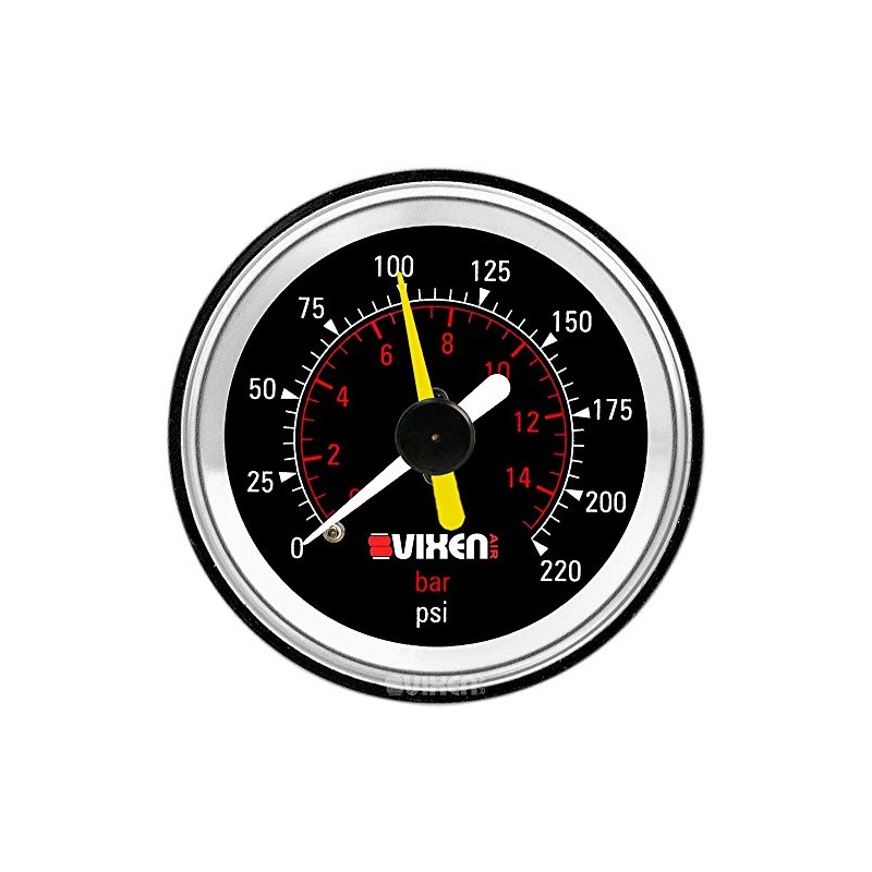 Vixen Air 2" Dual Needle Air Pressure Gauge with Back