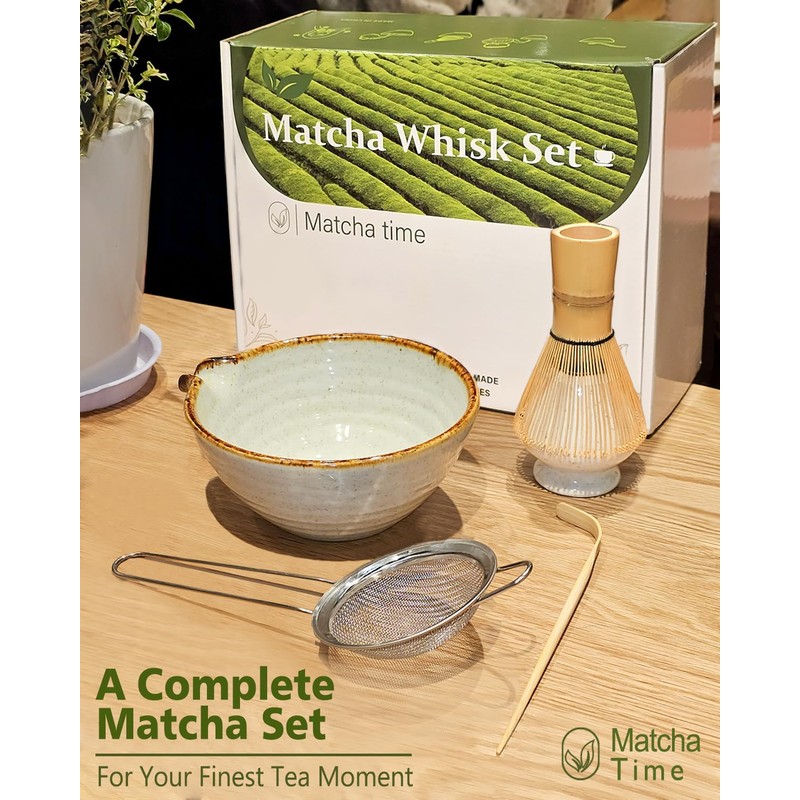 Vaiheng Matcha Whisk Set with Matcha Bowl, Matcha Whisk Holder