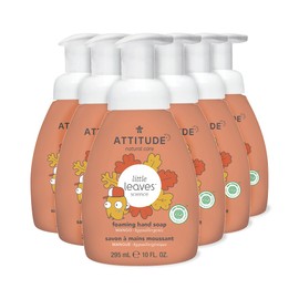 ATTITUDE Natural Foaming Hand Soap for Kids, Hypoallergenic Plant- and Mineral-Based Formula, Vegan and Cruelty-free, EWG Verified, Mango, 10 Fl Oz (14058) (Pack of 6)