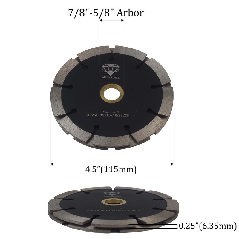 4-1/2-Inch Diamond Sandwich Tuck Point Blade with 0.250 Width Twin