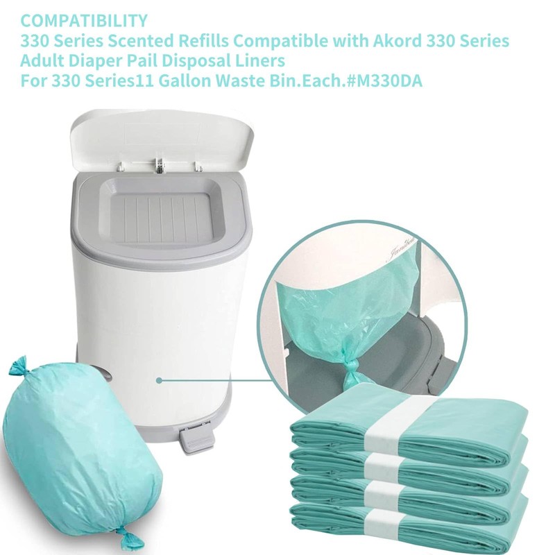 Diaper Pail Liner Refills Bags Compatible with Janibell Akord 330