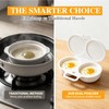 2Pcs Microwave Egg Poacher With Lid & Handle, Dual Cavity