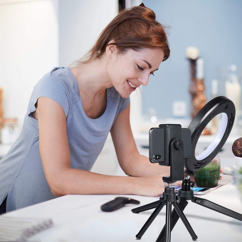 MACTREM 2 in 1 LED 6" Ring Light with Tripod