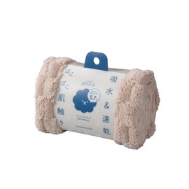 Carari Face Towel, Absorbent 5.7 Times Microfiber, Poco Beige, 3D Pokopoko Special Weave, Quick Absorption in Fiber Gap, Quick Drying, Marshmallow Texture, 11.8 x 31.5 inches (30 x 80 cm), CB Japan