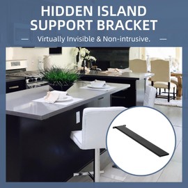 Hidden Island Countertop Support Bracket, Solid Heavy Duty Floating Shelf Bracket Straight Bracket for Granite/Wood/Concrete/Quartz Countertops, 1 Count, 24 Inch