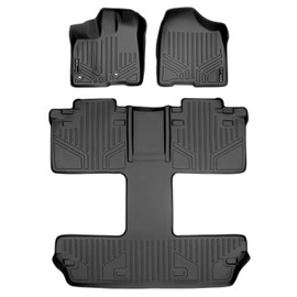 MAXLINER Floor Mats 3 Row Liner Set Black for 2013-2018 Toyota Sienna 7 Passenger Model