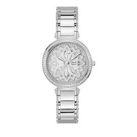GUESS Ladies 36mm Watch - Silver Tone Bracelet Silver Dial Silver Tone Case