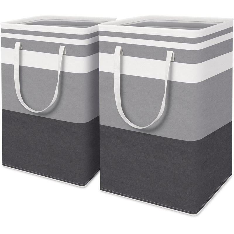 2 Pack Large Laundry Basket 75L - Waterproof Freestanding Clothes