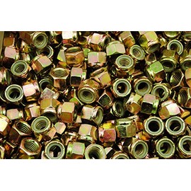 (50) Nyloc Grade 8/C Hex Locking Nuts 5/8-11 Yellow Zinc Plated Nylock